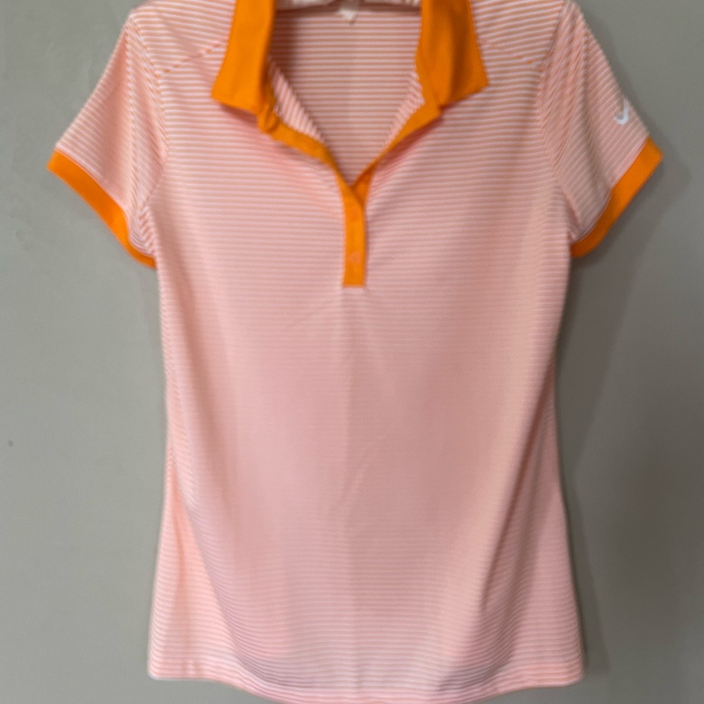 Nike Dri-Fit Orange and White Striped Shirt